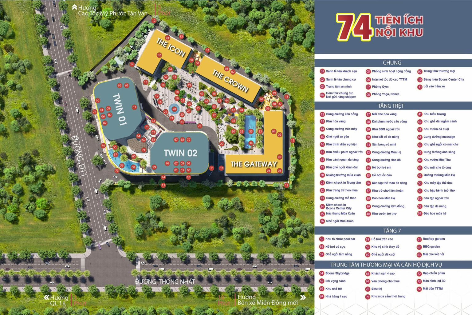 tiện ích nội khu Bcons Center City
