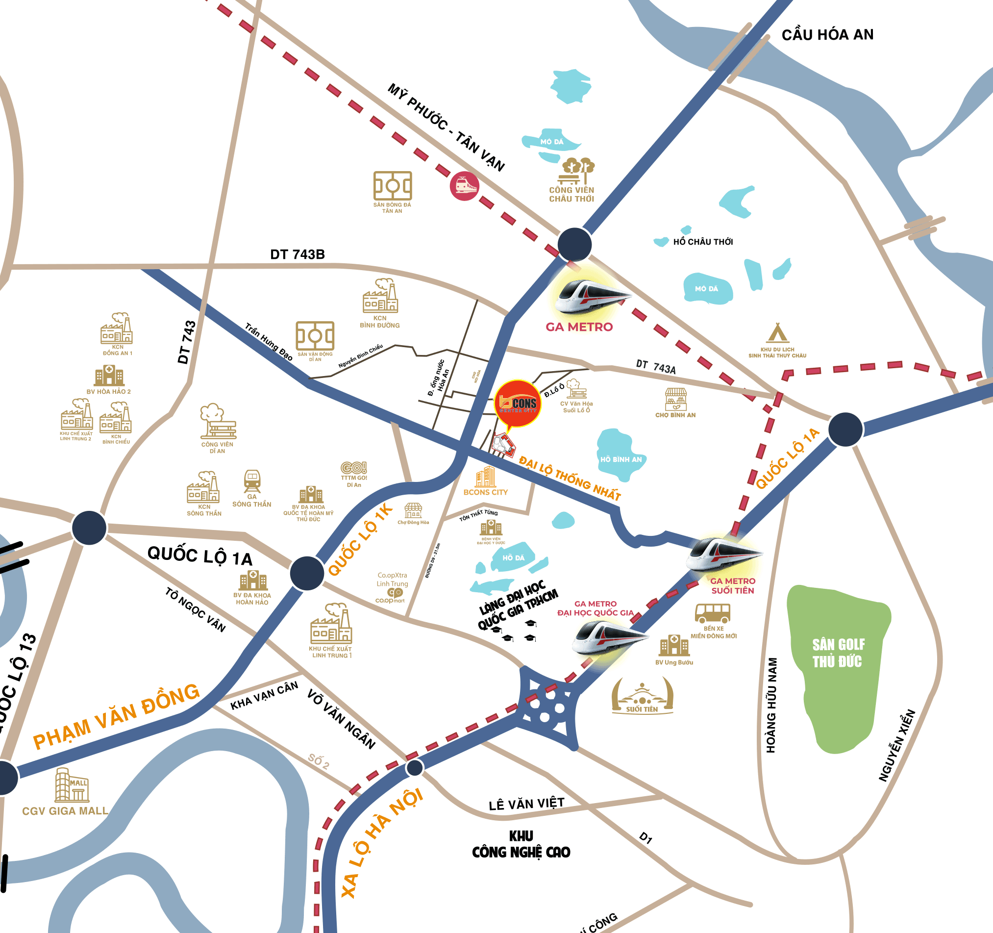 Vị trí Bcons Center City